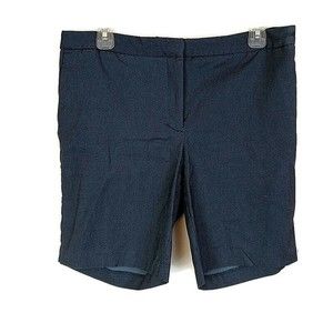 Mario Serrani Womens sz 10 Shorts Navy Flat Front Bermuda Casual Dress